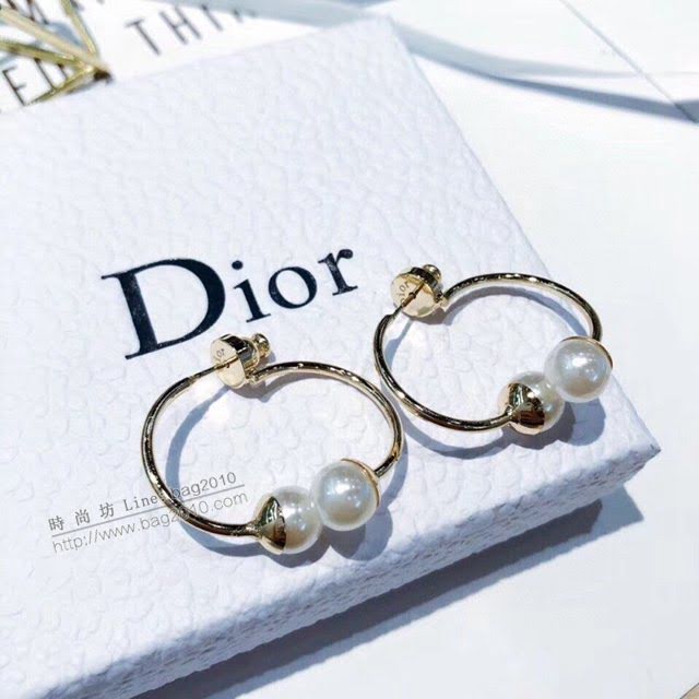 Dior飾品 迪奧經典熱銷款後掛式雙珠耳釘  zgd1060